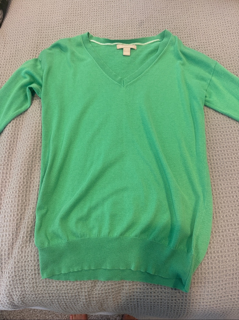 Banana Republic sweater lightweight green silk blend tunic length size small